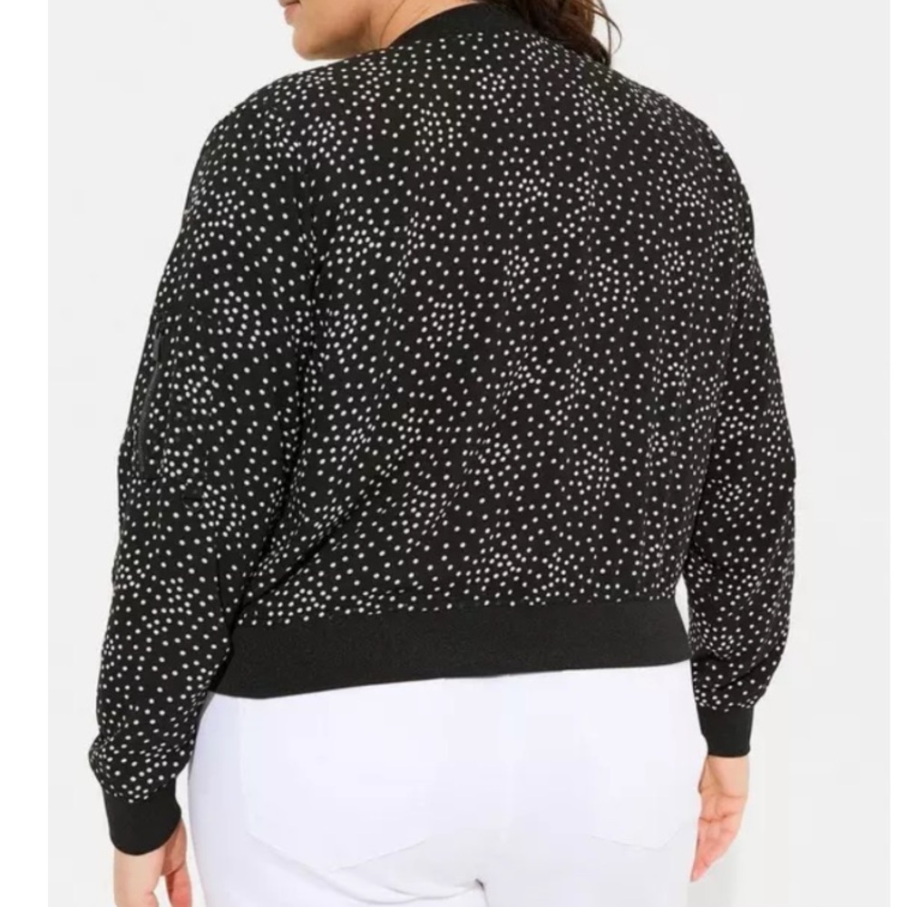 TORRID Chiffon Bomber Jacket in black and White print size 3X NWT - Picture 3 of 8